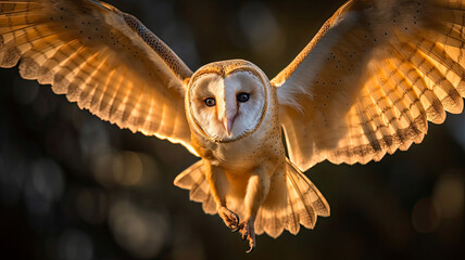 owl in flight created with Generative AI technology