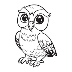 Cute Falcon Coloring Book Cartoon Ilustration-01