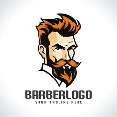 Barber Logo Design Barber Mascot Barber Shop Logo Barber Vector