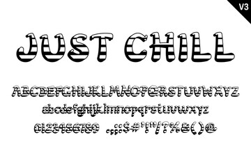 Handcrafted Just Chill Letters. Color Creative Art Typographic Design