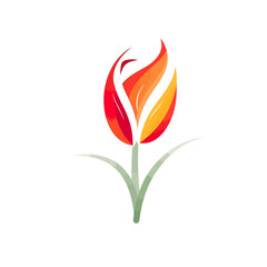 Vector Tulip Flower illustration isolated on a white background.