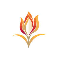 Vector Tulip Flower illustration isolated on a white background.