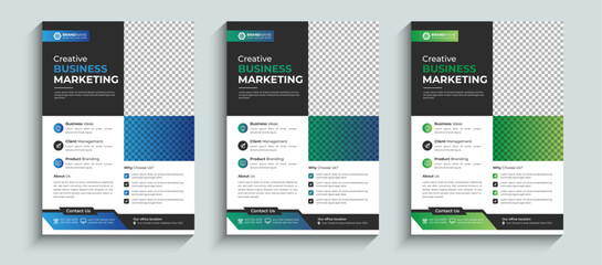 Business Flyer, Corporate Flyer template colorful gradient geometric shape. Brochure design, layout template design, Annual Report, Magazine, Poster, Business Presentation, Portfolio, Banner template.