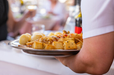 lunch at a restaurant in Madeira