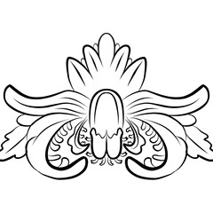 Balinese carving vector design in line shape