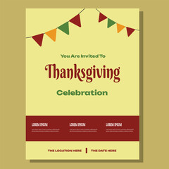 Trendy Thanksgiving templates. Good for poster, card, invitation, flyer, cover, banner, placard, brochure and other graphic design. Vector illustration.