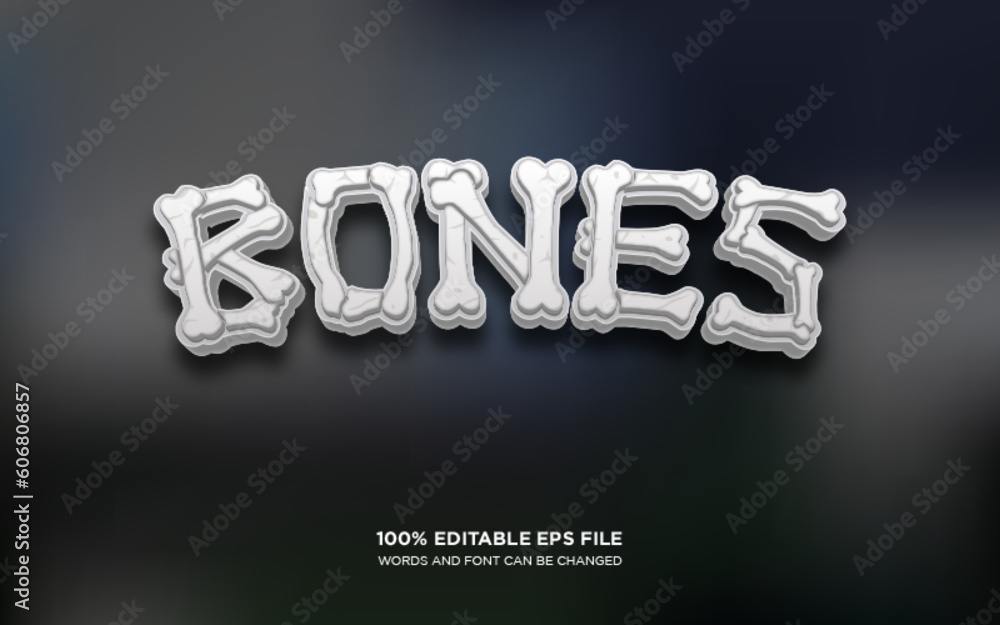 Poster bones 3d editable text style effect