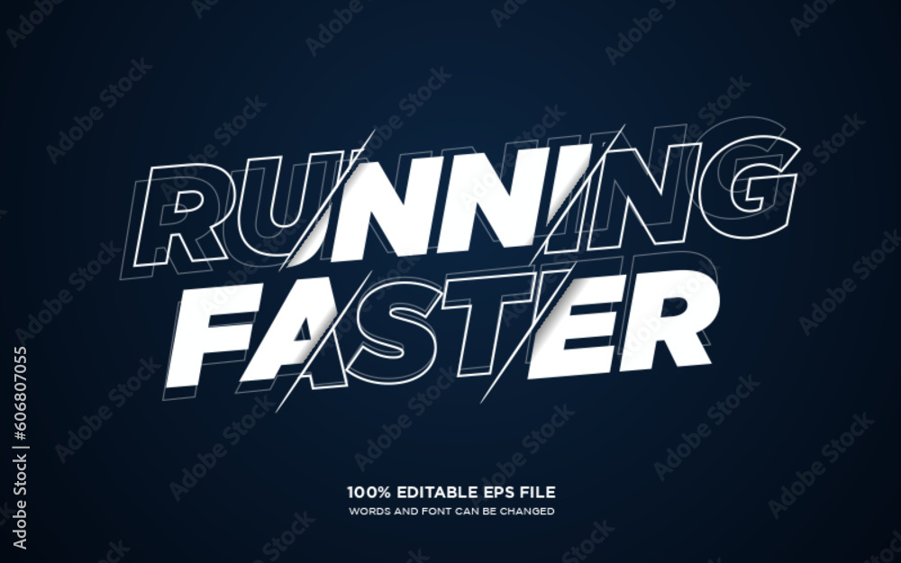 Poster running faster editable text style effect