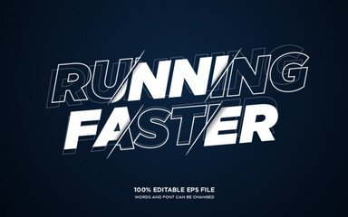 Obraz premium Running Faster editable text style effect 
