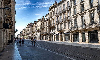 Obraz premium Street Cours De L'Intendance In The City Of Bordeaux In France