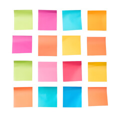 set of colorful notes
