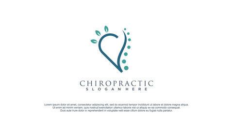 Chiropractic logo design with love concept and creative abstract idea