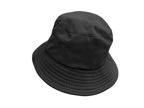 Black bucket hat PNG transparent