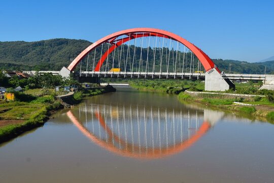 The Red Kalikuto Arch Bridge is part of the Trans Java Toll Road. This bridge is an iconic tourist spot when passing this toll road.