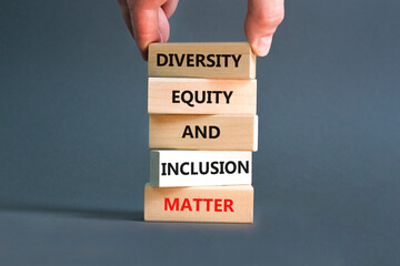 DEI Diversity equity inclusion matter symbol. Concept words DEI diversity equity and inclusion...