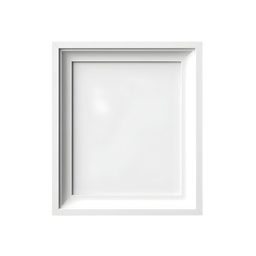 white frame on white wall, transparent background, generative AI
