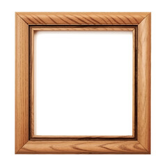 wooden picture frame with transparent background, generative AI