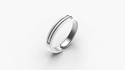 Mockup of simple silver ring created with Generative AI technology