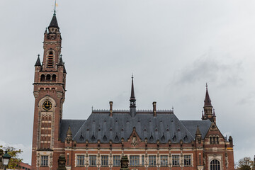 Fototapeta na wymiar Cutout of historic Dutch building, in The Hague