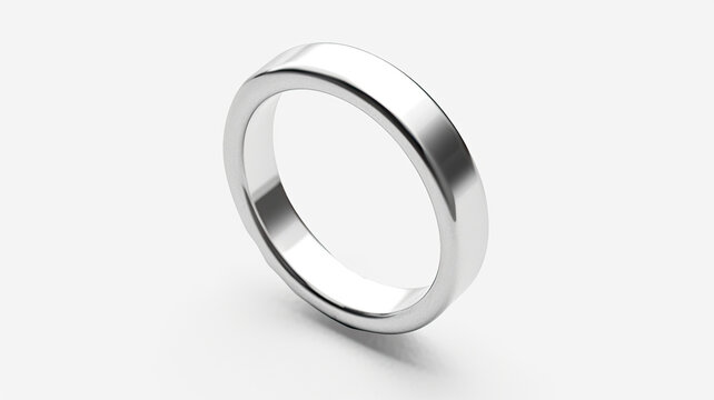Mockup of simple silver ring created with Generative AI technology