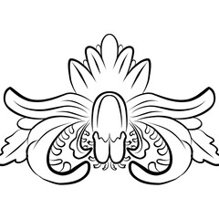 Balinese carving vector design in line shape