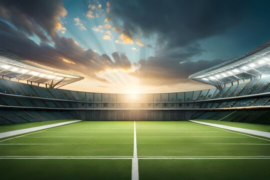 football stadium at dusk