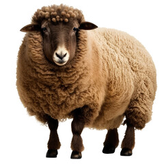 brown sheep isolated on white