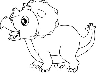 Triceratops line art for coloring page