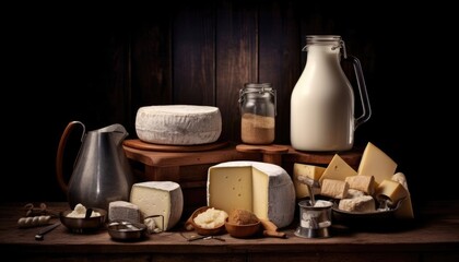 Milk and cheese industry uses traditional canning methods. (Generative AI)
