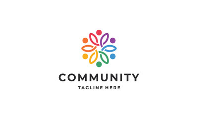 Fototapeta premium Community people, social community, human family logo abstract design vector