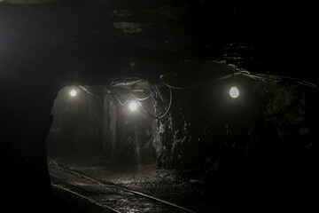 Entrance tunnel to coal mine - obrazy, fototapety, plakaty