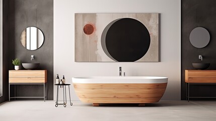 modern luxury bath room interior design, Generative Ai