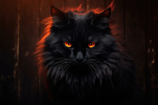 Black Cat with Piercing Eyes