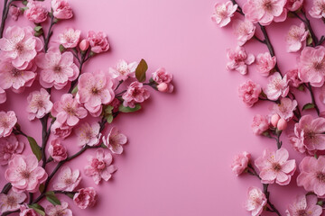 Fototapeta na wymiar ピンク桜と背景