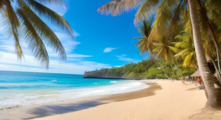 beach with palm trees