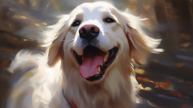 golden retriever dog happy