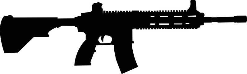 assault rifle illustration - obrazy, fototapety, plakaty