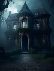 Fototapeta na wymiar spooky halloween house