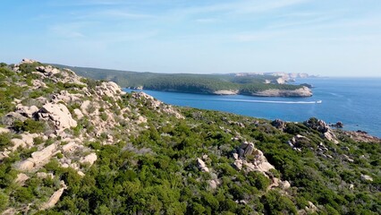 Serenity in Motion: Over the Majestic Mount of the Trinity Coast, Bonifacio, Corsica - A Drone's...
