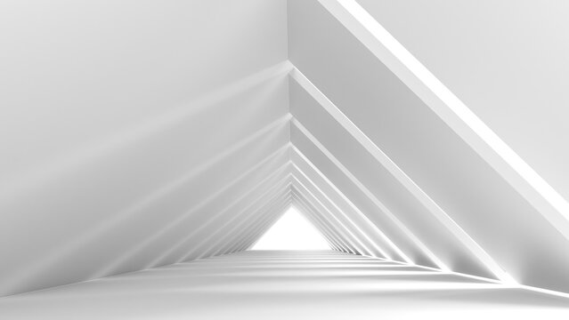3D Abstract Long Corridor Light Interior © Birtan