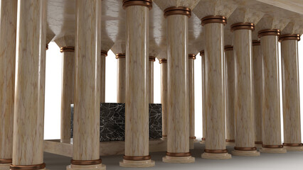 3D Decorative Mausoleum Columns Model greek old rome