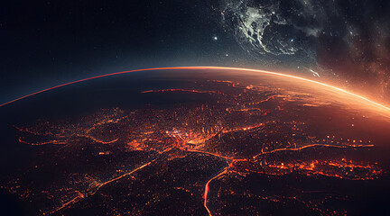 ight global astronomy 3d, Planet Earth Night View Space
