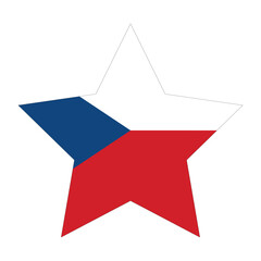 Flag of the Czech Republic in star shape. 
