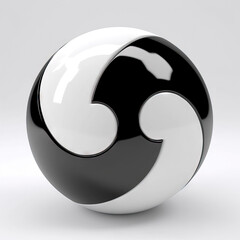 Yin and Yang symbol of harmony and balance. 3d rendering