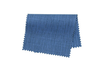 Blue fabric sample isolated with clipping path