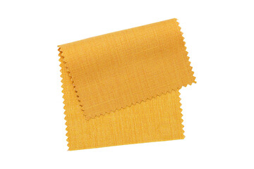 Yellow fabric sample isolated with clipping path