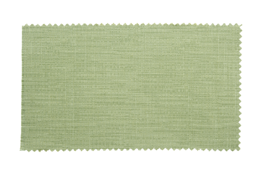 Green fabric sample isolated with clipping path