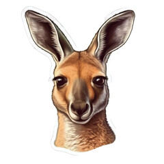 kangaroo, sticker design, isolated on transparent background, Generative AI