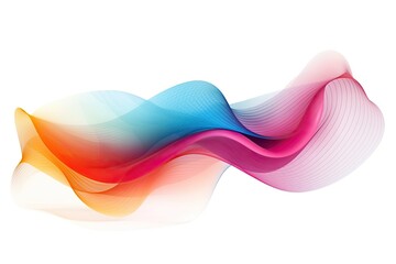 Abstract colorful flowing wave lines isolated on white background. Design element for technology, science, music or modern concept Generative AI Illustration.