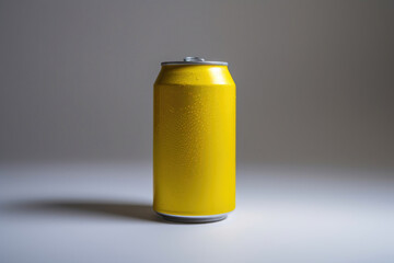 Cheerful Yellow Refreshment Can. Generative AI